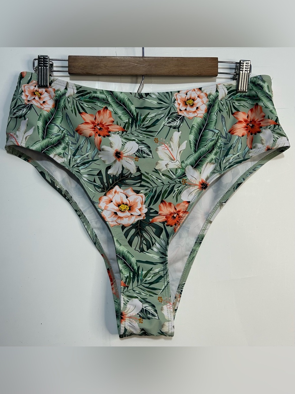 5 for $25🔥1XL Tropical Print Green Bikini Bottoms